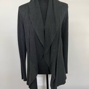 White House Black Market Ribbed Cardigan Sz S. Dark Gray